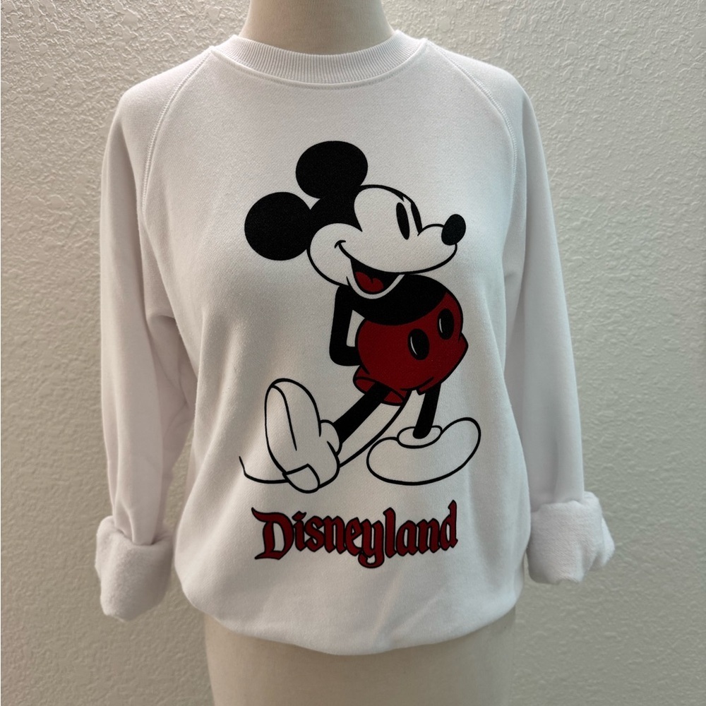 Walt Disney Oversized Sweater Unisex White Black Red Mickey Mouse Disneyland XS‎ - Picture 5 of 13